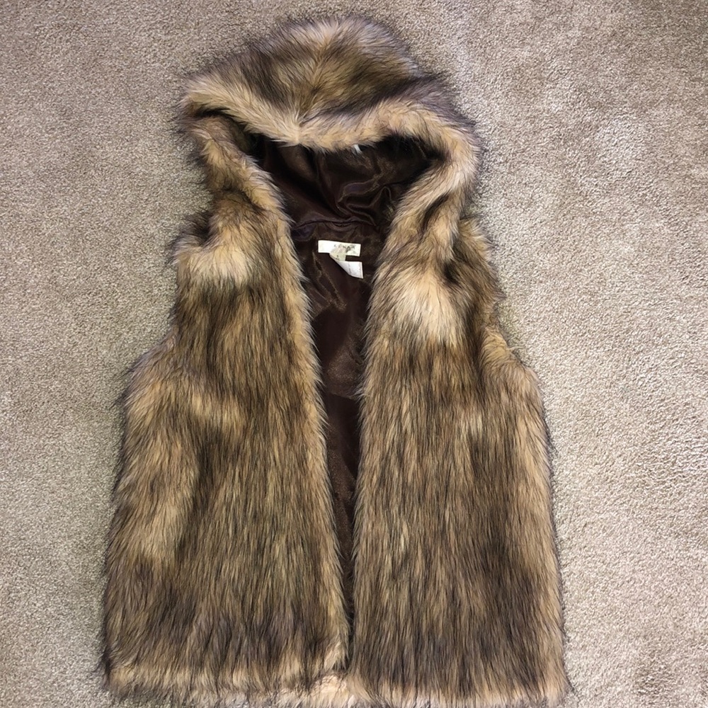 Faux Fur Hooded Vest